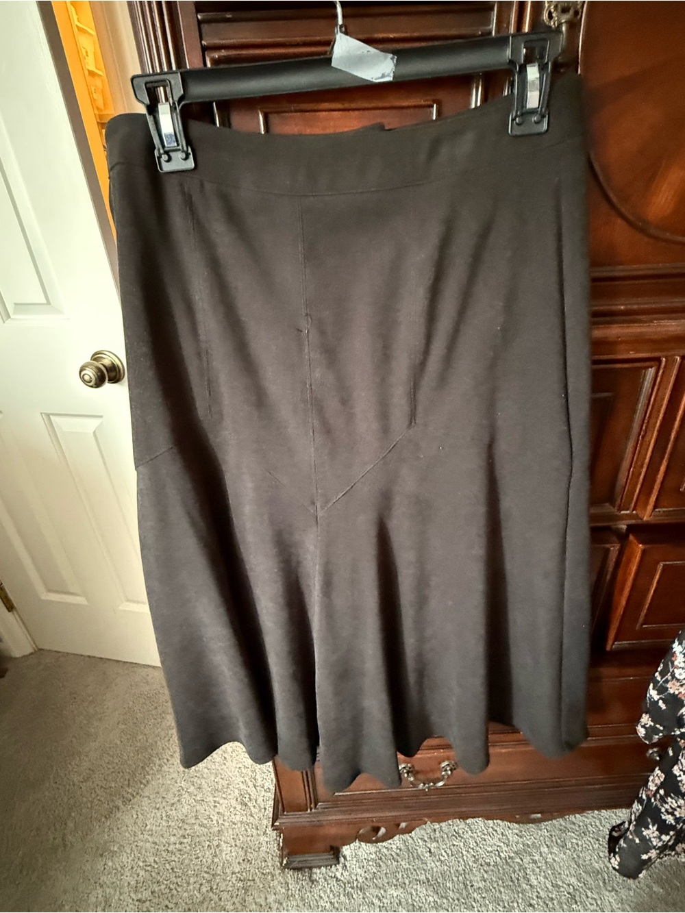 dressbarn Black A-Line Midi Skirt size 8